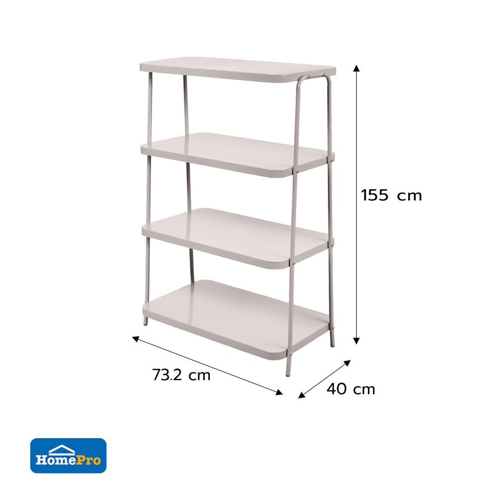ชั้นวางของ 4 ชั้น STACKO LAMI 40x73.2x155 ซม. สีวอร์มเกรย์