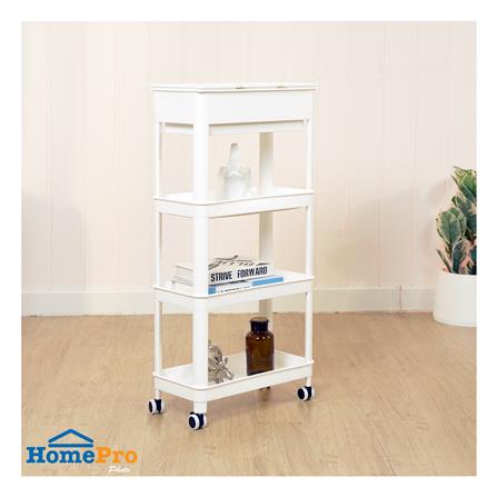 ชั้นพลาสติก 4 ชั้นพร้อมล้อ STACKO GENIE 45x23.5x91 ซม. สีขาว_3