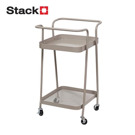 ชั้นวางของ 2 ชั้น มีล้อ STACKO LAMI 40x45x75 ซม. สีวอร์มเกรย์_0