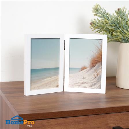 กรอบรูปแบบคู่ HOME LIVING STYLE LENORA 4x6 นิ้ว สีขาว_4