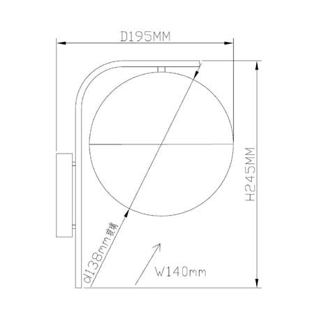 ไฟกิ่งใน CARINI MD 5011-1W GB แก้ว/โลหะ ขาว/ทอง 1 หัว_4