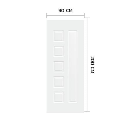 ประตูภายใน HDF ไม่เจาะลูกบิด METRO 604 บัวสวรรค์ 90x200 ซม. สีรองพื้น_3