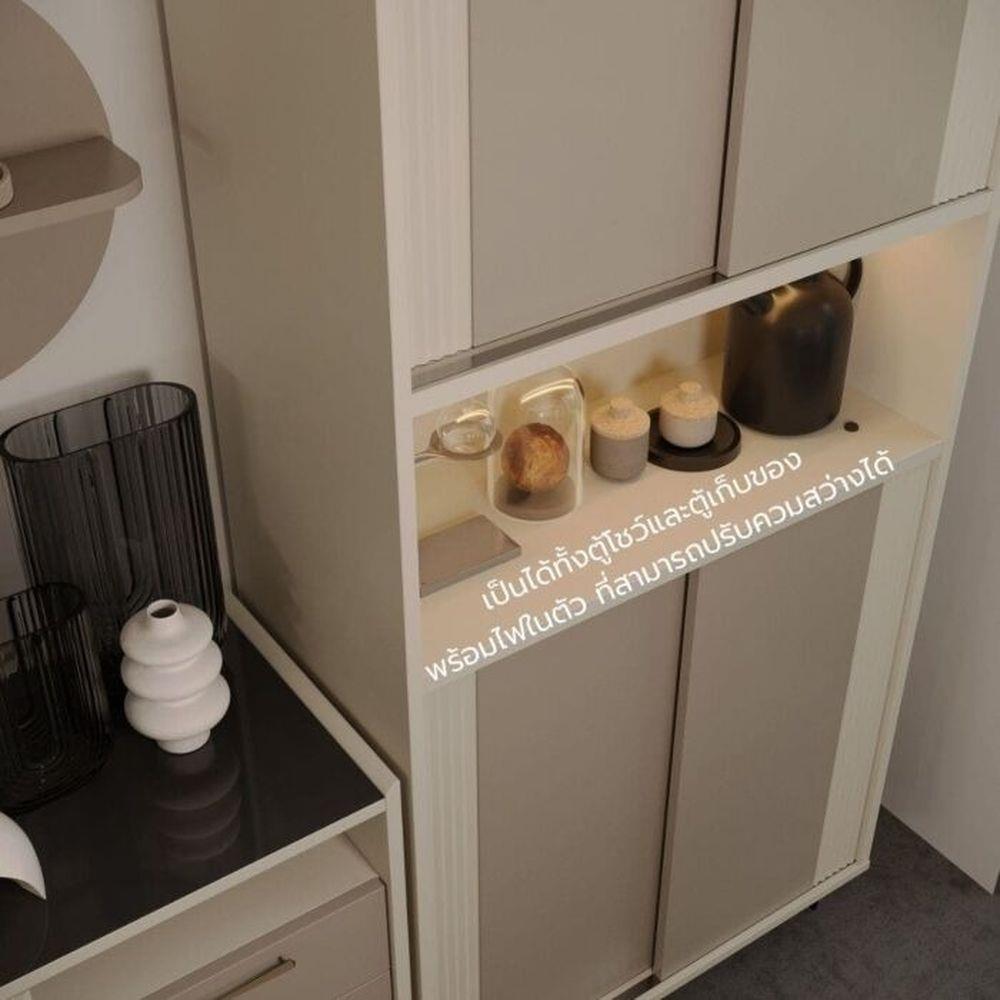 ตู้สูงบานผสม SB FURNITURE NEX COLLECTION 19236022 80 ซม. สี MAGIC GREY