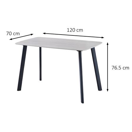 โต๊ะทานข้าว FURDINI NOAH 120 ซม. สีลายหิน/ดำ_4