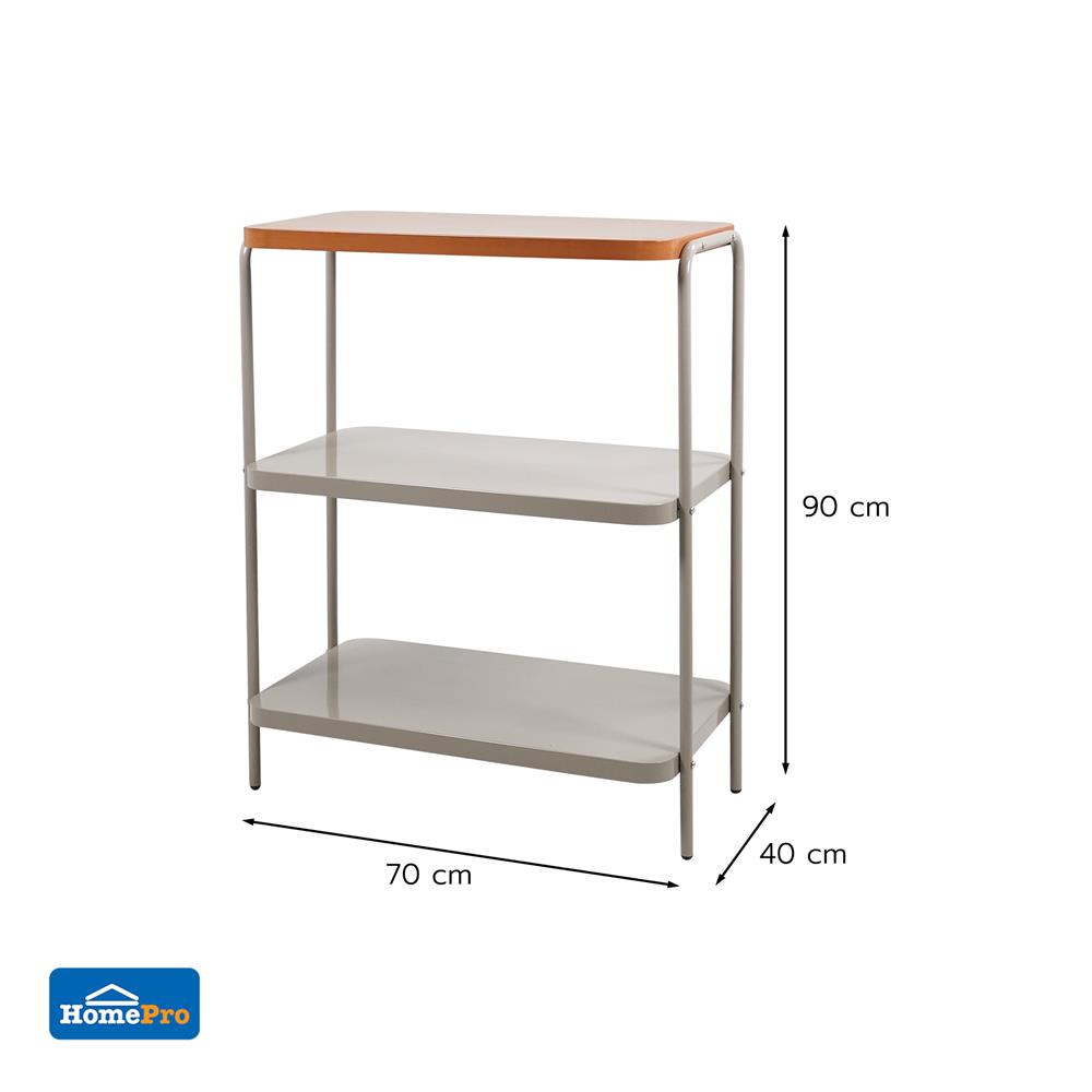 ชั้นวางของ 3 ชั้น FURDINI LAMI 70 ซม. สี NATURAL OAK/TAUPE