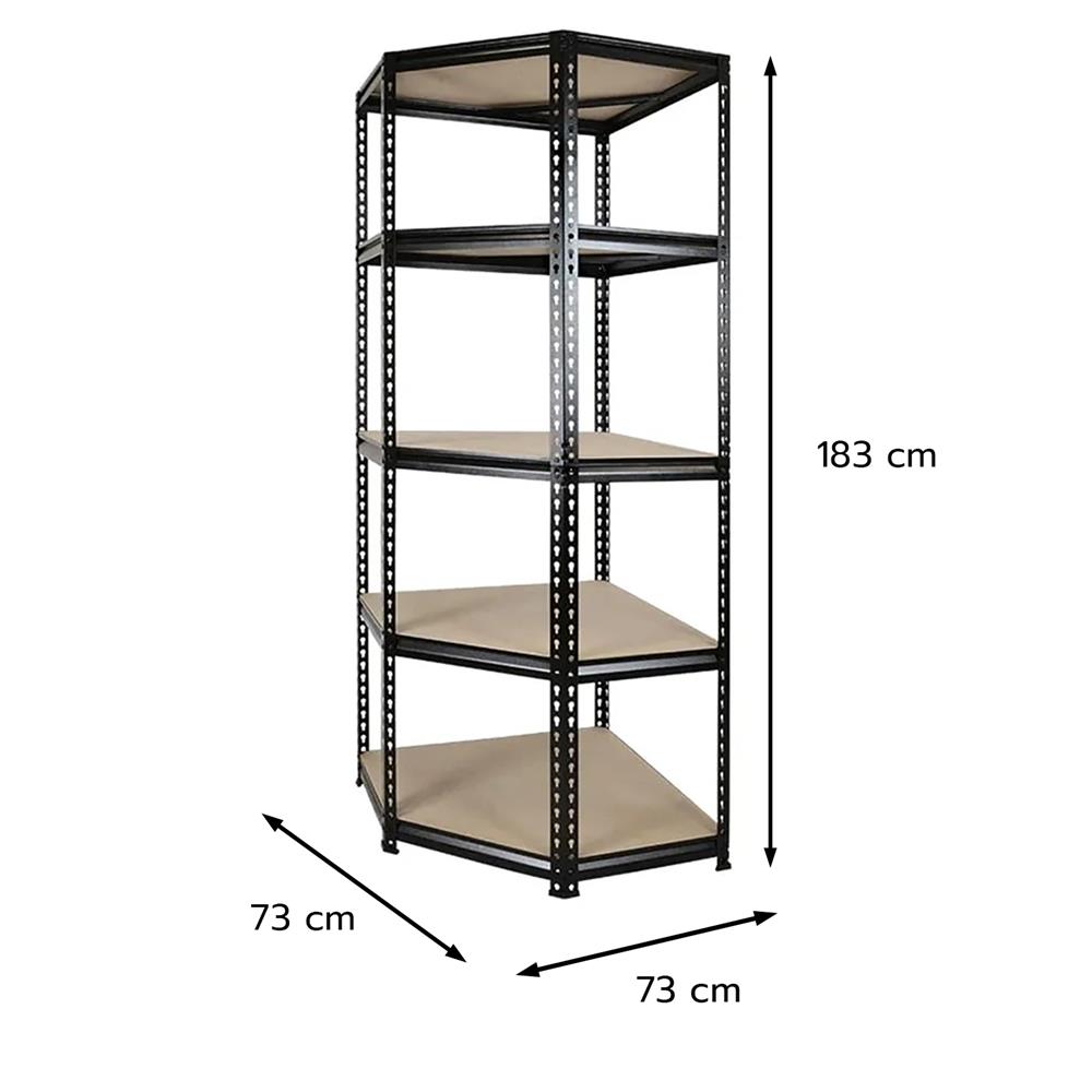 ชั้นวางของโล่งเข้ามุม 5 ชั้น FURDINI BAY 73 ซม. สีดำ
