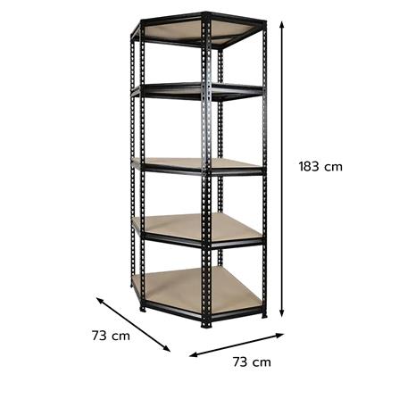 ชั้นวางของโล่งเข้ามุม 5 ชั้น FURDINI BAY 73 ซม. สีดำ_5