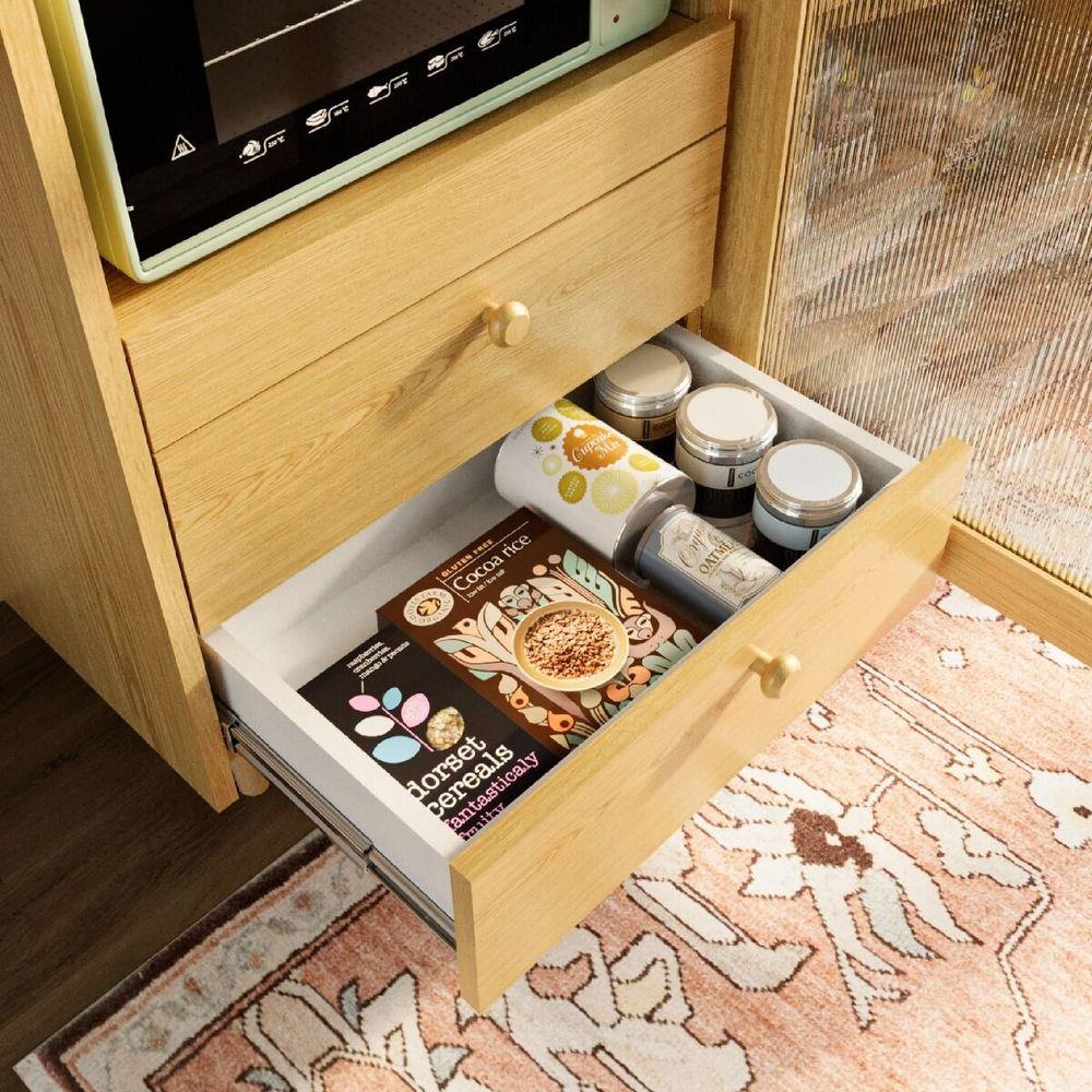 ตู้สูงบานผสม SB FURNITURE MIZU 19215432 160 ซม. สี CANYON OAK