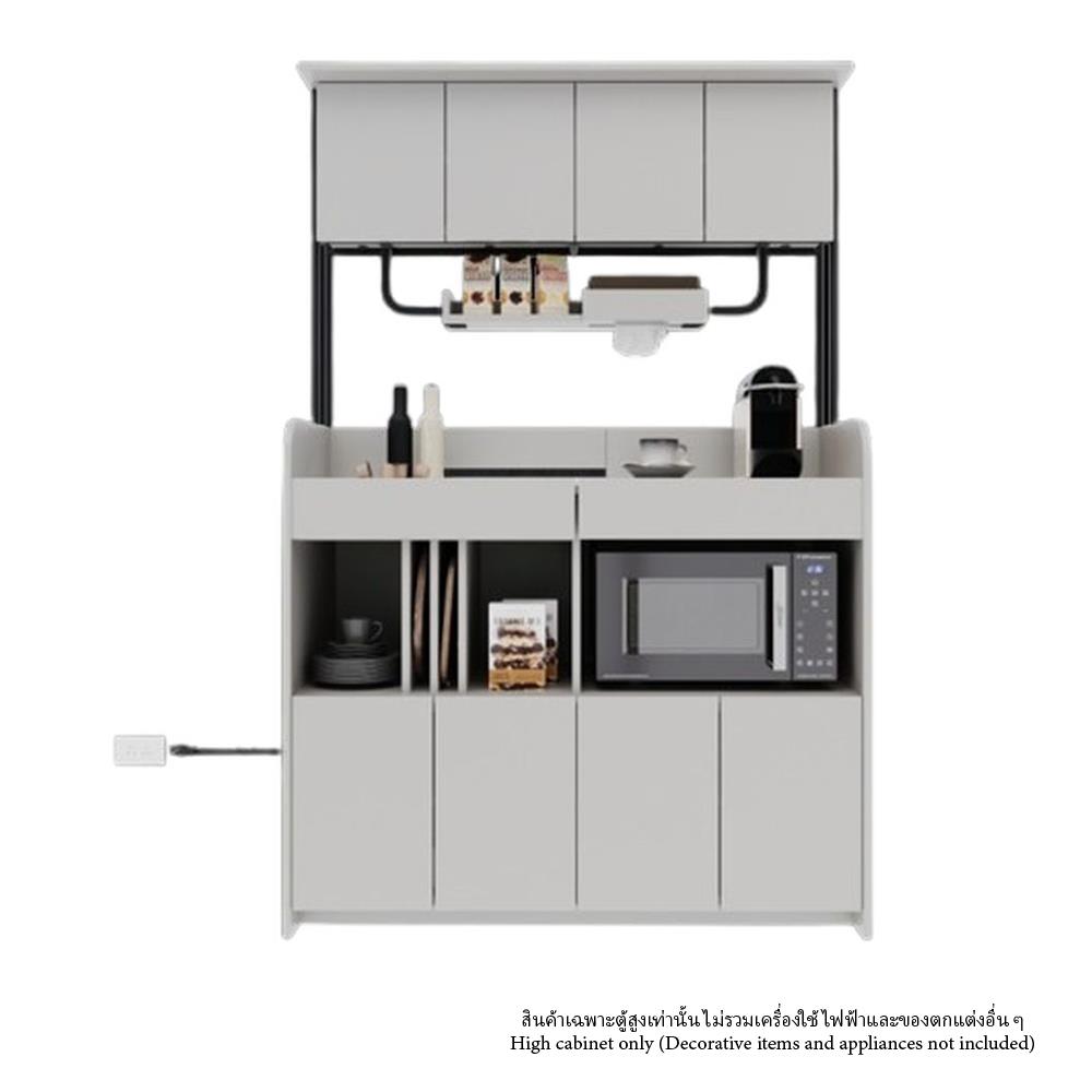 ตู้สูงบานผสม SB FURNITURE TYPICA 19232926 120 ซม. สี SOFT GREY