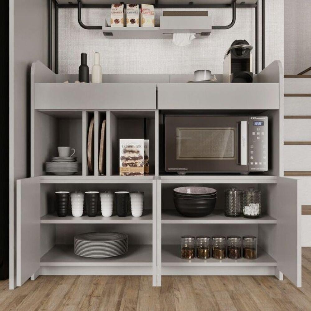 ตู้สูงบานผสม SB FURNITURE TYPICA 19232926 120 ซม. สี SOFT GREY