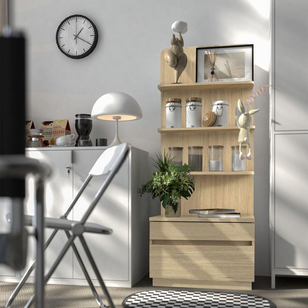 ตู้สูงบานผสม SB FURNITURE MUFFIN 19216509 60 ซม. สี CANYON OAK