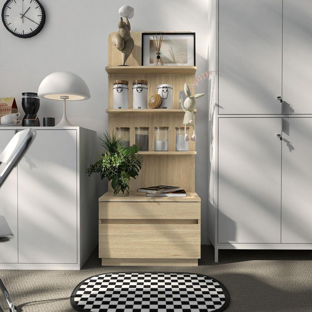 ตู้สูงบานผสม SB FURNITURE MUFFIN 19216509 60 ซม. สี CANYON OAK