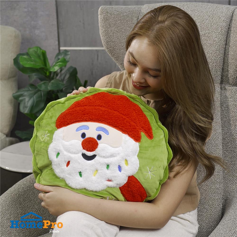 หมอนอิง SNAZZ X-MAS SANTA 14.5X14.5 นิ้ว สีเขียว