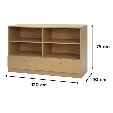 ชั้นวางของผสม 4 ช่อง 2 ลิ้นชัก FURDINI AOMI 120 ซม. สี NATURAL OAK_7