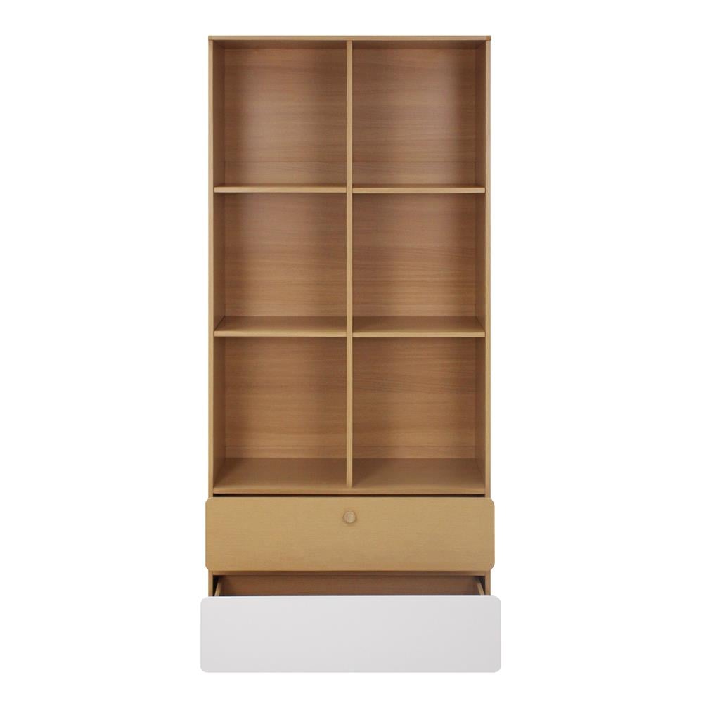 ชั้นวางของผสม 6 ช่อง 2 ลิ้นชัก FURDINI AOMI 80 ซม. สี NATURAL OAK/ขาว