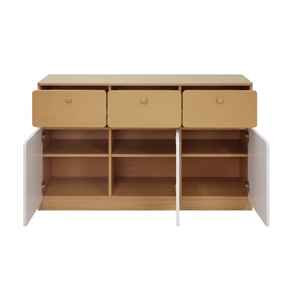 ตู้เตี้ย 3 ลิ้นชัก 3 บานเปิด FURDINI AOMI 120 ซม. สี NATURAL OAK/ขาว