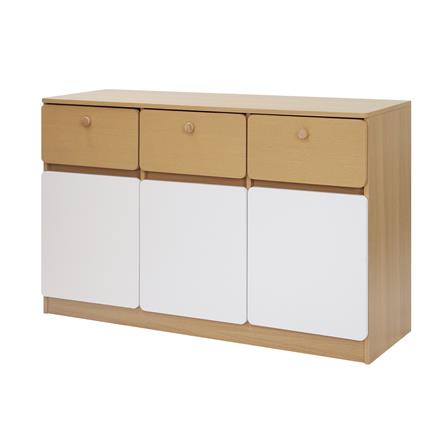 ตู้เตี้ย 3 ลิ้นชัก 3 บานเปิด FURDINI AOMI 120 ซม. สี NATURAL OAK/ขาว_0