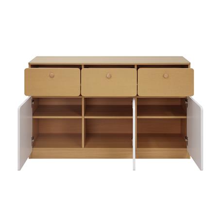 ตู้เตี้ย 3 ลิ้นชัก 3 บานเปิด FURDINI AOMI 120 ซม. สี NATURAL OAK/ขาว_2