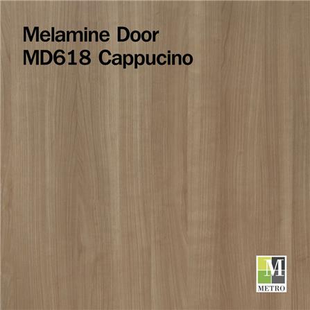 ประตูภายในเมลามีน ไม่เจาะลูกบิด METRO MD618 CAPPUCCINO 70x200 ซม. สีน้ำตาล_1