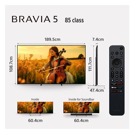 ทีวีมินิแอลอีดี 85 นิ้ว SONY (4K, MINI LED, GOOGLE TV) BRAVIA 5 K-85XR50_17