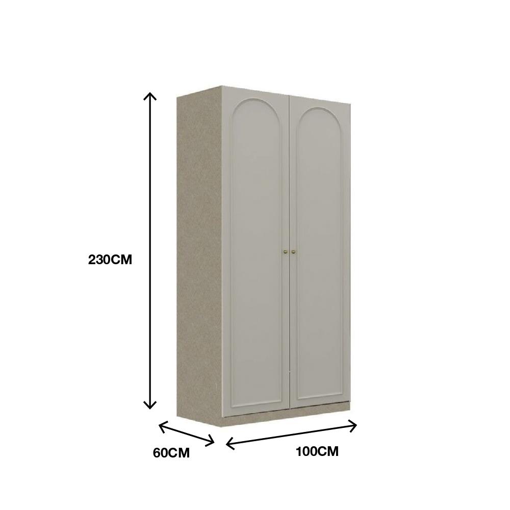 ตู้เสื้อผ้า 2 บานเปิด SB BUILT IN WARDROBE PLUS 59062811 100 ซม. สีครีม