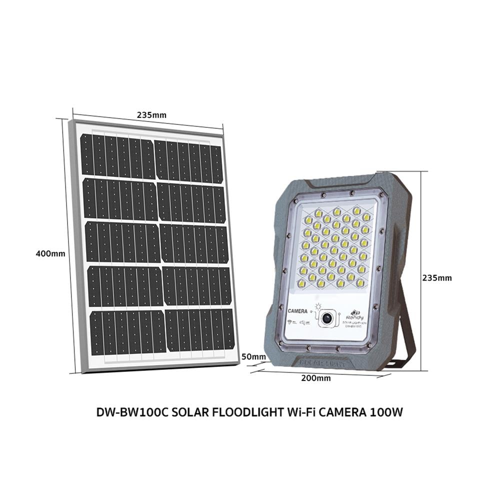 สปอตไลท์ SOLAR RANDY DW-BWC 100 วัตต์ COOL WHITE สีเทา