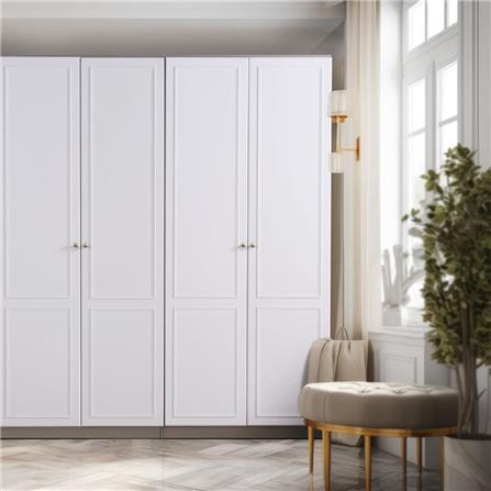 ตู้เสื้อผ้า 4 บานเปิด SB BUILT IN WARDROBE PLUS 59062855 200 ซม. สีขาว_4