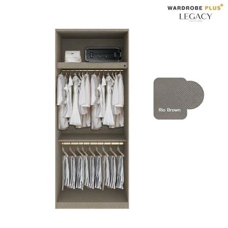 ตู้เสื้อผ้า 2 บานเปิด SB BUILT IN WARDROBE PLUS 59062808 100 ซม. สีวอลนัท_2