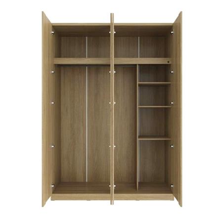 ตู้เสื้อผ้า 4 บานเปิด SB FURNITURE SKIFT 19240775 160 ซม. สีน้ำตาล_1