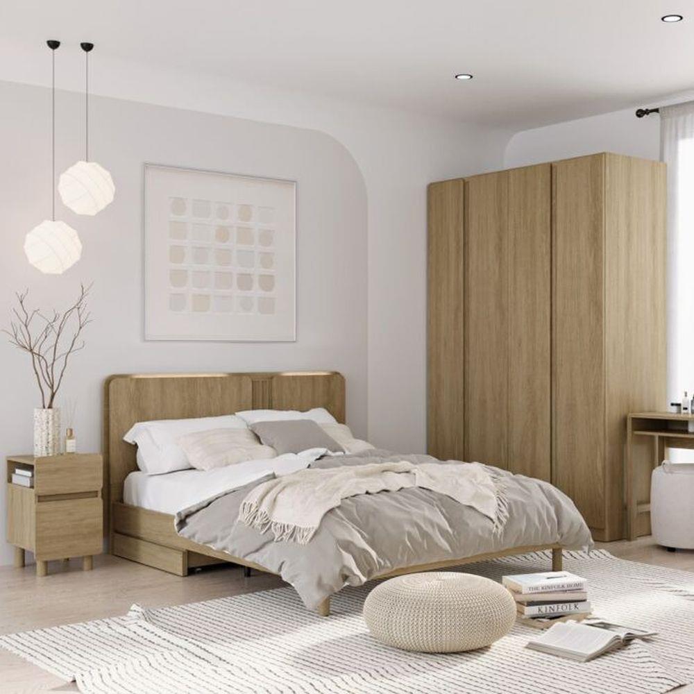 เตียง 3.5 ฟุต SB FURNITURE FURNITURE SKIFT 19241052 สีโอ๊ค