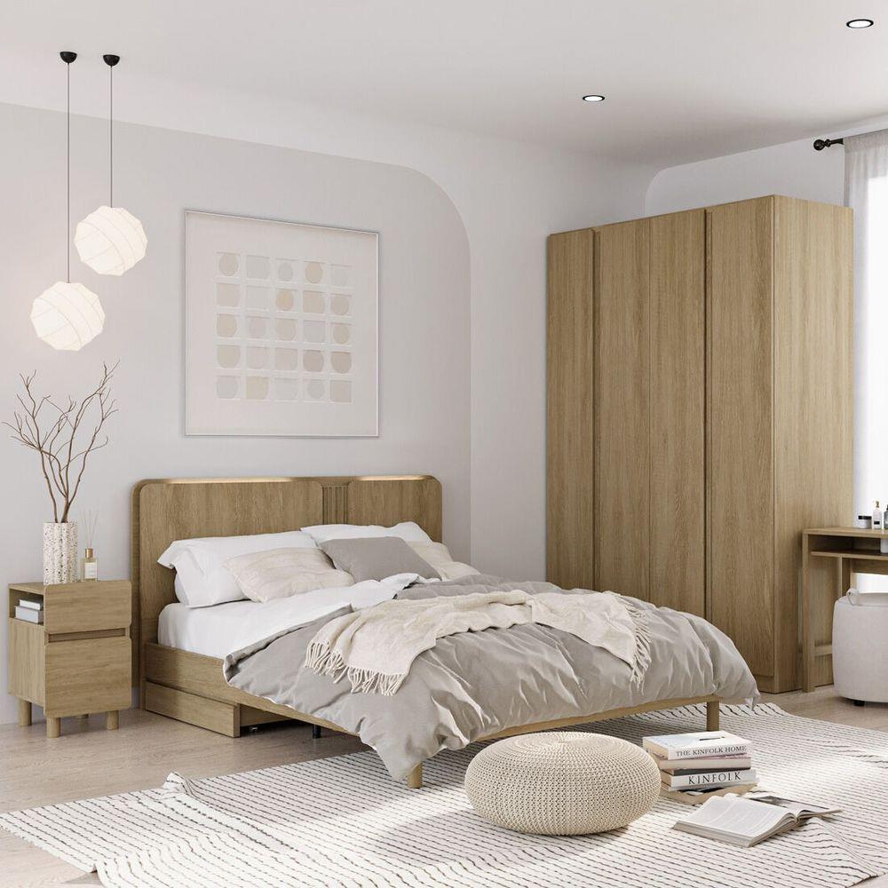 เตียง 5 ฟุต SB FURNITURE FURNITURE SKIFT 19241051 สีโอ๊ค