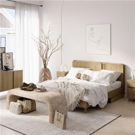 เตียง 6 ฟุต SB FURNITURE FURNITURE SKIFT 19240771 สีโอ๊ค_1