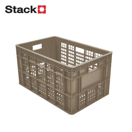ลังพลาสติกโปร่ง STACKO AG112 HAKO 38.5x58x31 ซม. สีเบจ_0