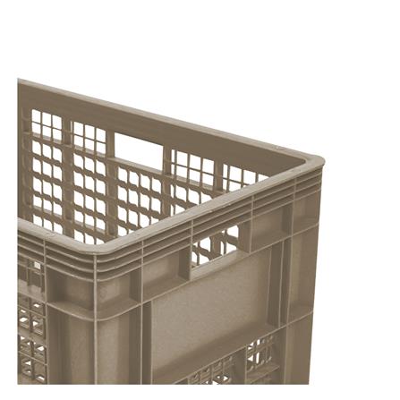 ลังพลาสติกโปร่ง STACKO AG112 HAKO 38.5x58x31 ซม. สีเบจ_2