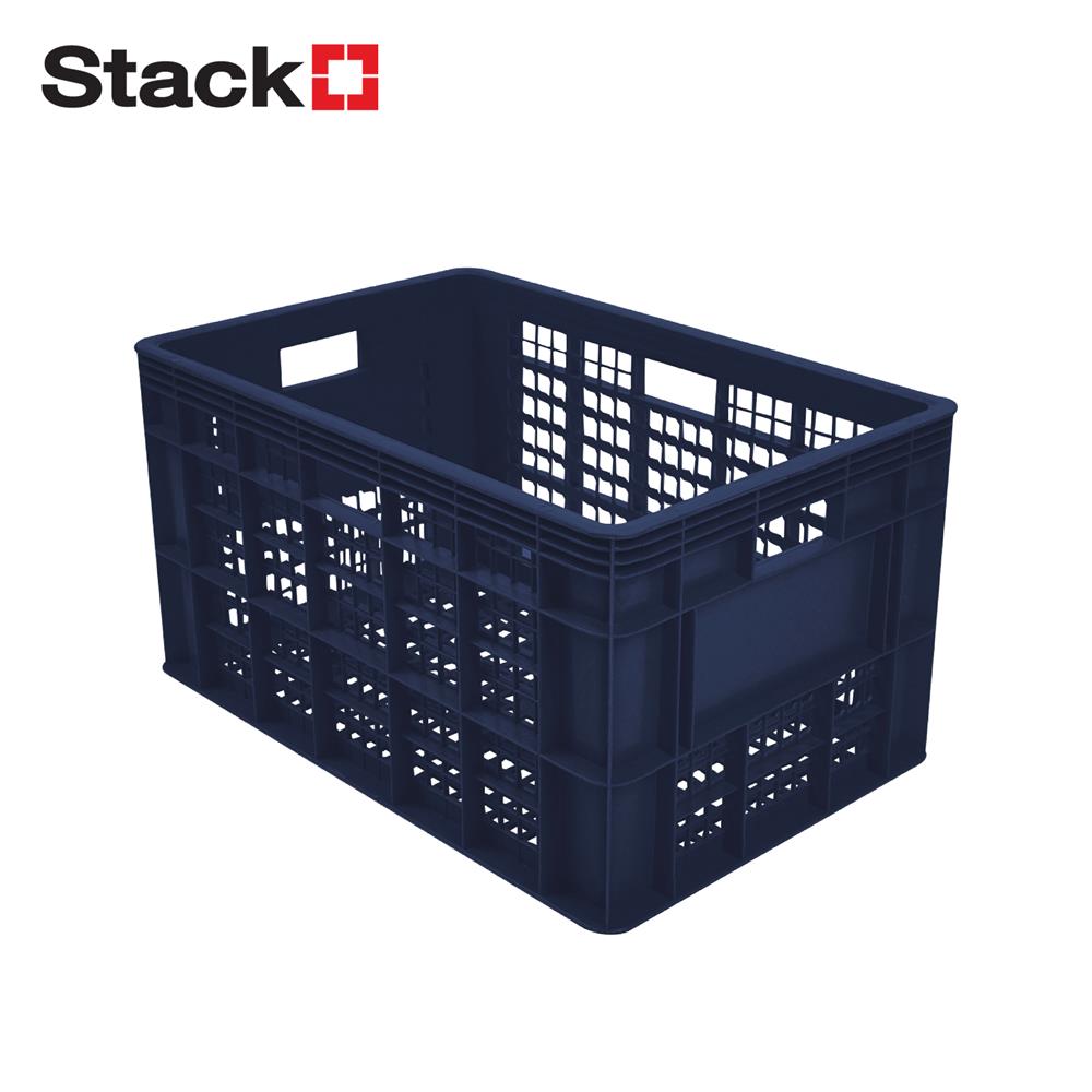 ลังพลาสติกโปร่ง STACKO AG112 HAKO 38.5x58x31 ซม. สีกรม