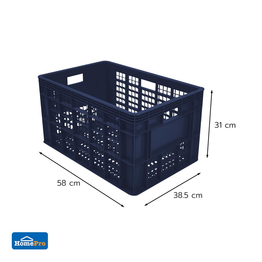 ลังพลาสติกโปร่ง STACKO AG112 HAKO 38.5x58x31 ซม. สีกรม