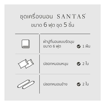 ชุดผ้าปูที่นอน 6 ฟุต (ชุด 5 ชิ้น) SANTAS MODAL PEACHY OS_6