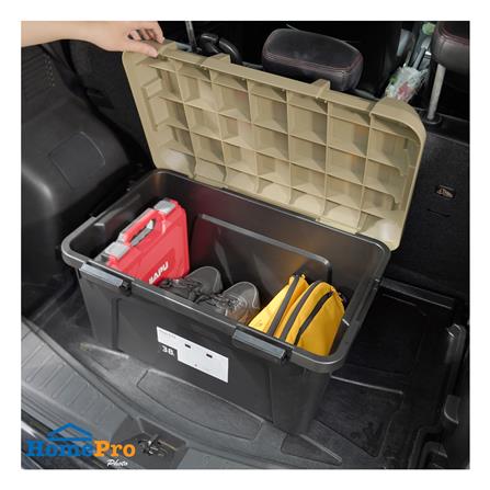 กล่องจัดเก็บท้ายรถ 38 ลิตร STACKO CARGO สีดำ/น้ำตาล_3