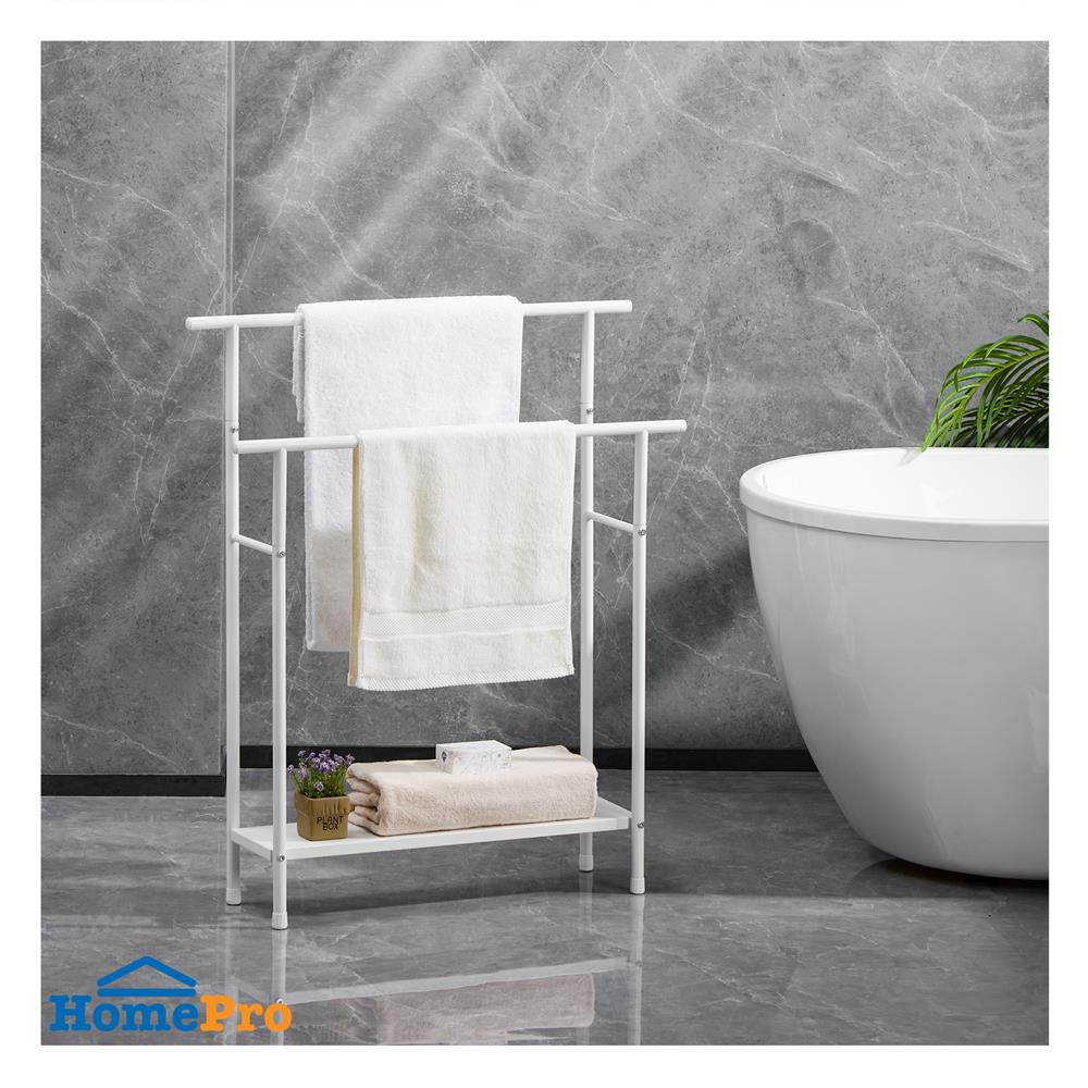 ราวพาดผ้า 2 เส้น PLIM RIGA 72.5x19.6x88.3 ซม. สีขาว