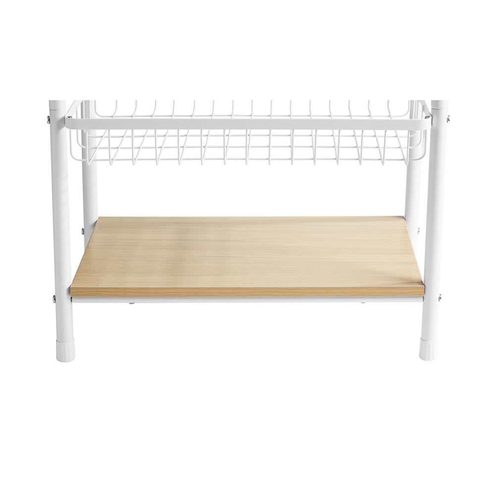 ราวพาดผ้า 3 เส้น พร้อมชั้นวางของ 2 ชั้น PLIM LINZ 61 ซม. สีขาว