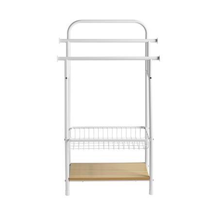 ราวพาดผ้า 3 เส้น พร้อมชั้นวางของ 2 ชั้น PLIM LINZ 61 ซม. สีขาว_1