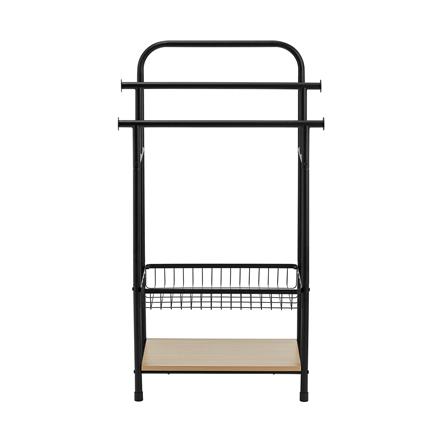 ราวพาดผ้า 3 เส้น พร้อมชั้นวางของ 2 ชั้น PLIM LINZ 61 ซม. สีดำ_1