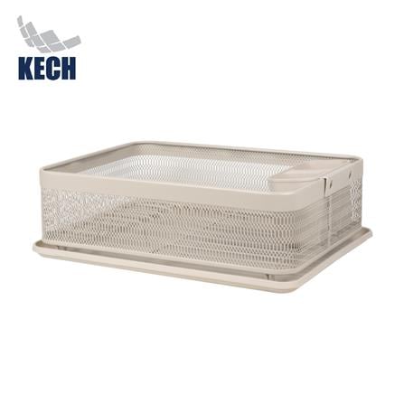 ชั้นคว่ำจานเหล็กตาข่าย 1 ชั้นพร้อมถาดรองน้ำ KECH LEGACY สีเบจ_0