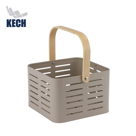 ตะกร้าอะลูมิเนียม มีหูหิ้ว KECH LEGACY SIZE M สีเบจ_0