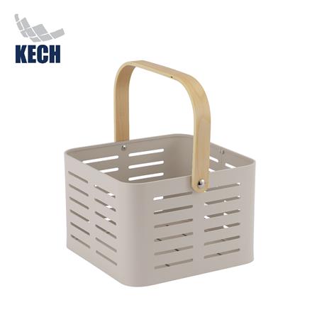 ตะกร้าอะลูมิเนียม มีหูหิ้ว KECH LEGACY SIZE M สีเบจ_0