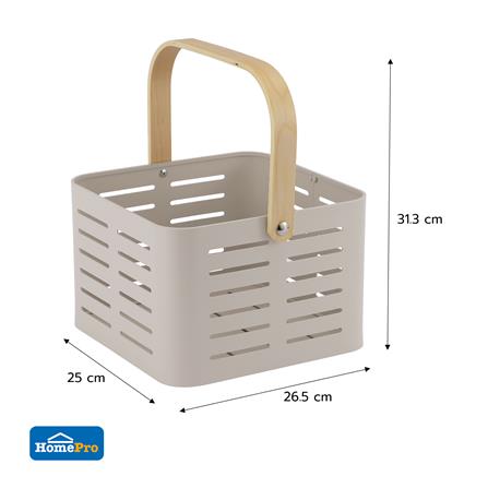 ตะกร้าอะลูมิเนียม มีหูหิ้ว KECH LEGACY SIZE M สีเบจ_5