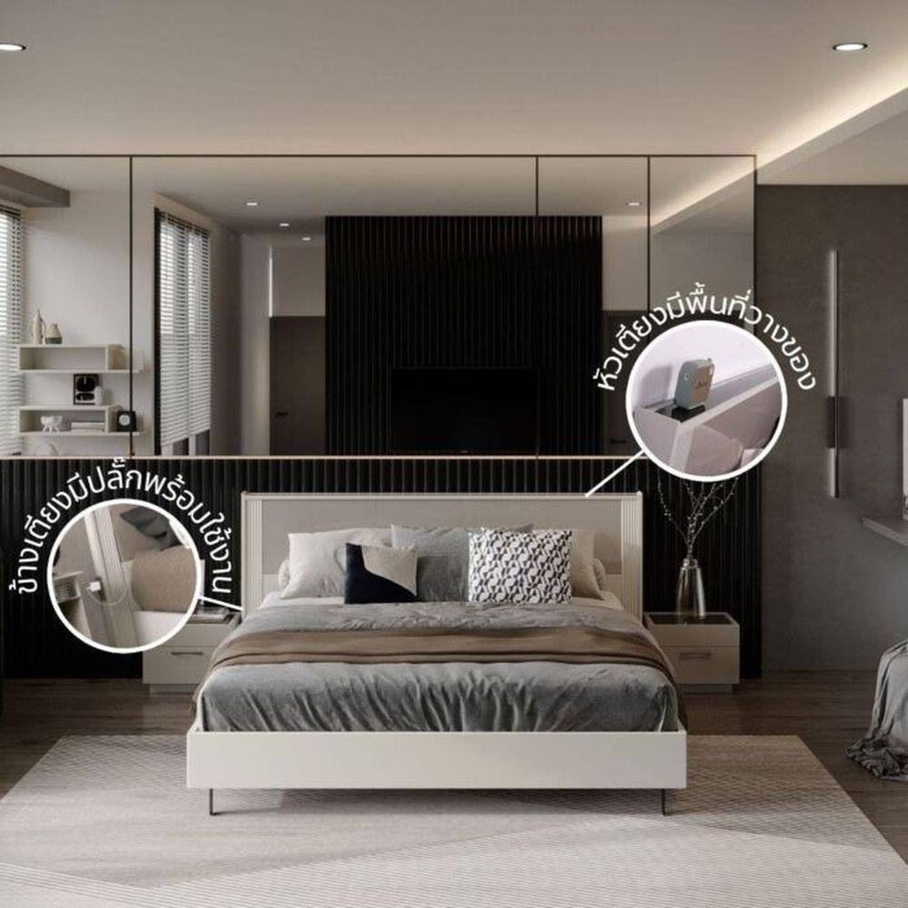 เตียง 5 ฟุต SB FURNITURE NEX COLLECTION 19236025 สีเทา