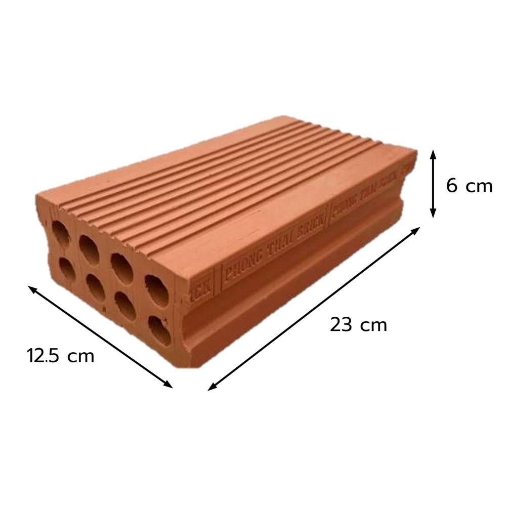 อิฐแดง 8 รู ONGROUND 12.5x6x23 ซม.