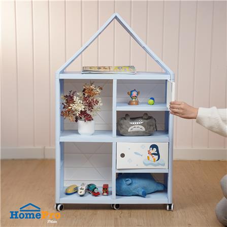 ตู้บานเปิด 2 บาน STACKO LITTLE-P 65x26x108 ซม. สีฟ้า/ขาว_4