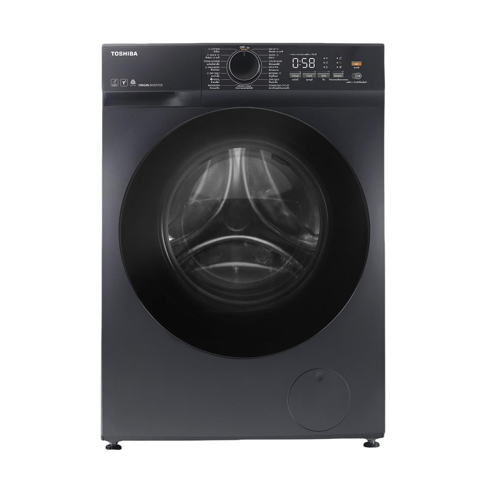เครื่องซักอบผ้าฝาหน้า TOSHIBA TWD-T21BU140UWT(MG) 13/8 กก. อินเวอร์เตอร์ สีดำ